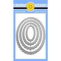 Sunny Studio Stamps - Sunny Snippets - Craft Dies - Scalloped Oval Mat 1