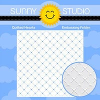 Sunny Studio Stamps - Embossing Folder - Quilted Hearts