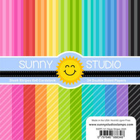 Sunny Studio Stamps - 6 x 6 Paper Pack - Sleek Stripes