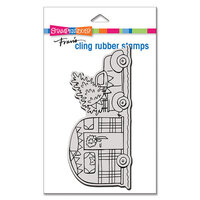 Stampendous - Christmas - Cling Mounted Rubber Stamps - Mini Slimline - Holiday Wheels