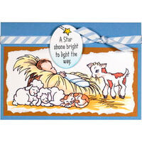 Stampendous - Christmas - Cling Mounted Rubber Stamps - Mini Slimline - Manger Nap
