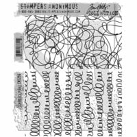 Stampers Anonymous - Tim Holtz - Cling Mounted Rubber Stamp Set - Scribbles and Spirals