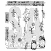 Stampers Anonymous - Tim Holtz - Cling Mounted Rubber Stamp Set - Flower Jar