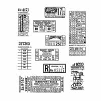 Stampers Anonymous - Tim Holtz - Cling Mounted Rubber Stamp Set - Ticket Booth