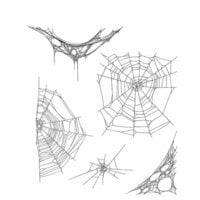 Stampers Anonymous - Tim Holtz - Halloween - Cling Mounted Rubber Stamp Set - Tangled Webs