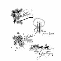 Stampers Anonymous - Tim Holtz - Christmas - Cling Mounted Rubber Stamps - Holiday Greetings