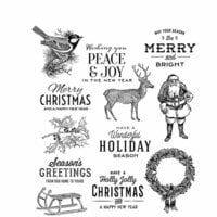 Stampers Anonymous - Tim Holtz - Christmas - Cling Mounted Rubber Stamps - Festive Overlay