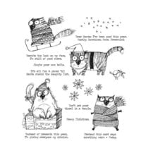 Stampers Anonymous - Tim Holtz - Cling Mounted Rubber Stamp Set - Snarky Christmas Cat