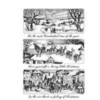 Stampers Anonymous - Tim Holtz - Christmas - Cling Mounted Rubber Stamp Set - Holiday Scenes