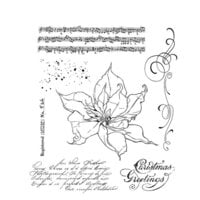 Stampers Anonymous - Tim Holtz - Christmas - Cling Mounted Rubber Stamp Set - The Poinsettia