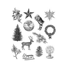 Stampers Anonymous - Tim Holtz - Christmas - Cling Mounted Rubber Stamp Set - Holiday Things