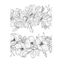 Stampers Anonymous - Tim Holtz - Cling Mounted Rubber Stamp Set - Floral Trims