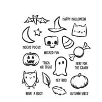 Stampers Anonymous - Tim Holtz - Halloween - Cling Mounted Rubber Stamp Set - Tiny Frights