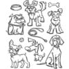 Stampers Anonymous - Tim Holtz - Cling Mounted Rubber Stamp Set - Crazy Dogs