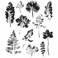 Stampers Anonymous - Tim Holtz - Cling Mounted Rubber Stamp Set - Leaf Prints - Set 01