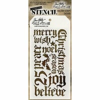 Stampers Anonymous - Tim Holtz - Christmas - Layering Stencil - Holiday Script