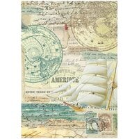 Stamperia - Around The World Collection - A4 Rice Paper - Sailing Ship