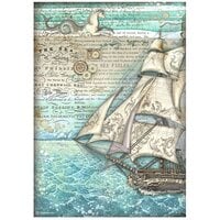 Stamperia - Songs Of The Sea Collection - A4 Rice Paper - Sailing Ship