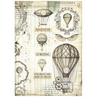 Stamperia - Voyages Fantastiques Collection - A4 Rice Paper - Balloon