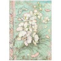 Stamperia - Orchids And Cats Collection - A4 Rice Paper - White Orchid
