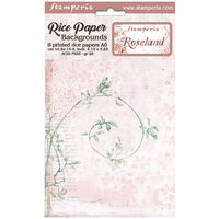 Stamperia - Roseland Collection - A6 Rice Paper - Backgrounds - 8 Pack