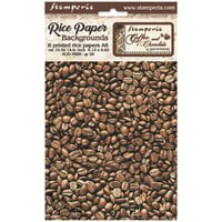 Stamperia - Coffee And Chocolate Collection - A6 Rice Paper - Backgrounds - 8 Pack