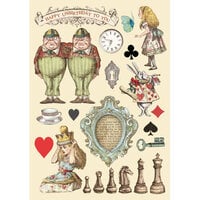 Stamperia - Alice Forever Collection - Colored Wooden Shapes - Alice's Chessboard