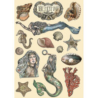 Stamperia - Songs Of The Sea Collection - Colored Wooden Shapes - The Mermaid
