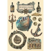 Stamperia - Songs Of The Sea Collection - Colored Wooden Shapes - The Ocean Is Calling