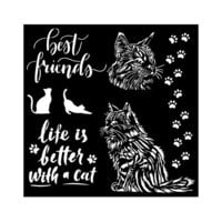 Stamperia - Orchids And Cats Collection - Stencils - Friends