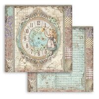 Stamperia - Alice Forever Collection - 12 x 12 Double Sided Paper - Clock