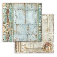 Stamperia - Songs Of The Sea Collection - 12 x 12 Double Sided Paper - Mechanism Border