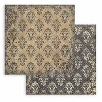 Stamperia - Sir Vagabond in Fantasy World Collection - 12 x 12 Double Sided Paper - Ochre Wallpaper