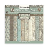 Stamperia - Voyages Fantastiques Collection - 8 x 8 Paper Pad - Backgrounds