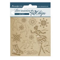 Stamperia - Sweet Winter Collection - Decorative Chips - Ice Skater