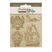 Stamperia - Songs Of The Sea Collection - Decorative Chips- Sailing Ship