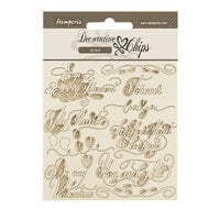Stamperia - Romance Forever Collection - Decorative Chips - Quotes