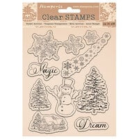 Stamperia - Clear Acrylic Stamps - Snowflakes and Tree