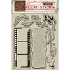 Stamperia - Create Happiness - Clear Acrylic Stamps - Leaves and Movie Film