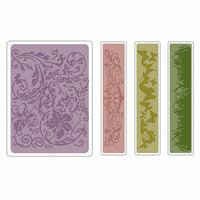 Sizzix - Tim Holtz - Texture Fades - Alterations Collection - Embossing Folders - Springtime Background and Borders Set