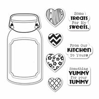 Sizzix - Jillibean Soup - Framelits Die and Clear Acrylic Stamps - Jar of Treats