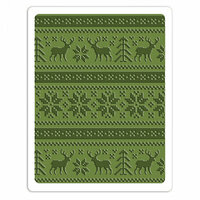 Sizzix - Tim Holtz - Alterations Collection - Christmas - Texture Fades - Embossing Folder - Holiday Knit