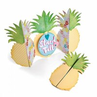 Sizzix - Making Happy Happen Collection - Thinlits Die - Card, Pineapple Fold-a-Long