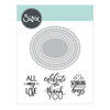 Sizzix - Moments and Memories Collection - Framelits Dies and Clear Acrylic Stamp Set - Layered Ovals