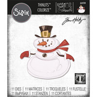 Sizzix - Tim Holtz - Christmas - Thinlits Dies - Mr. Snowman, Colorize