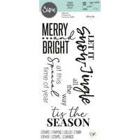 Sizzix - Christmas - Clear Acrylic Stamps - Festive Sentiments - Set 02