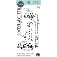 Sizzix - Clear Acrylic Stamps - Sunnyside Sentiments - Set 06