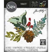 Sizzix - Christmas - Tim Holtz - Thinlits Dies - Holiday Brushstroke - Set Two