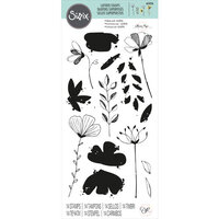 Sizzix - Clear Acrylic Stamps - Layered Watercolor Flowers