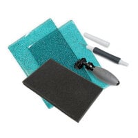 Sizzix - Accessory - Standard Cutting Pads, Die Brush, Foam Pad and Die Pick for Wafer-Thin Dies - Ocean Blue with Glitter Bundle